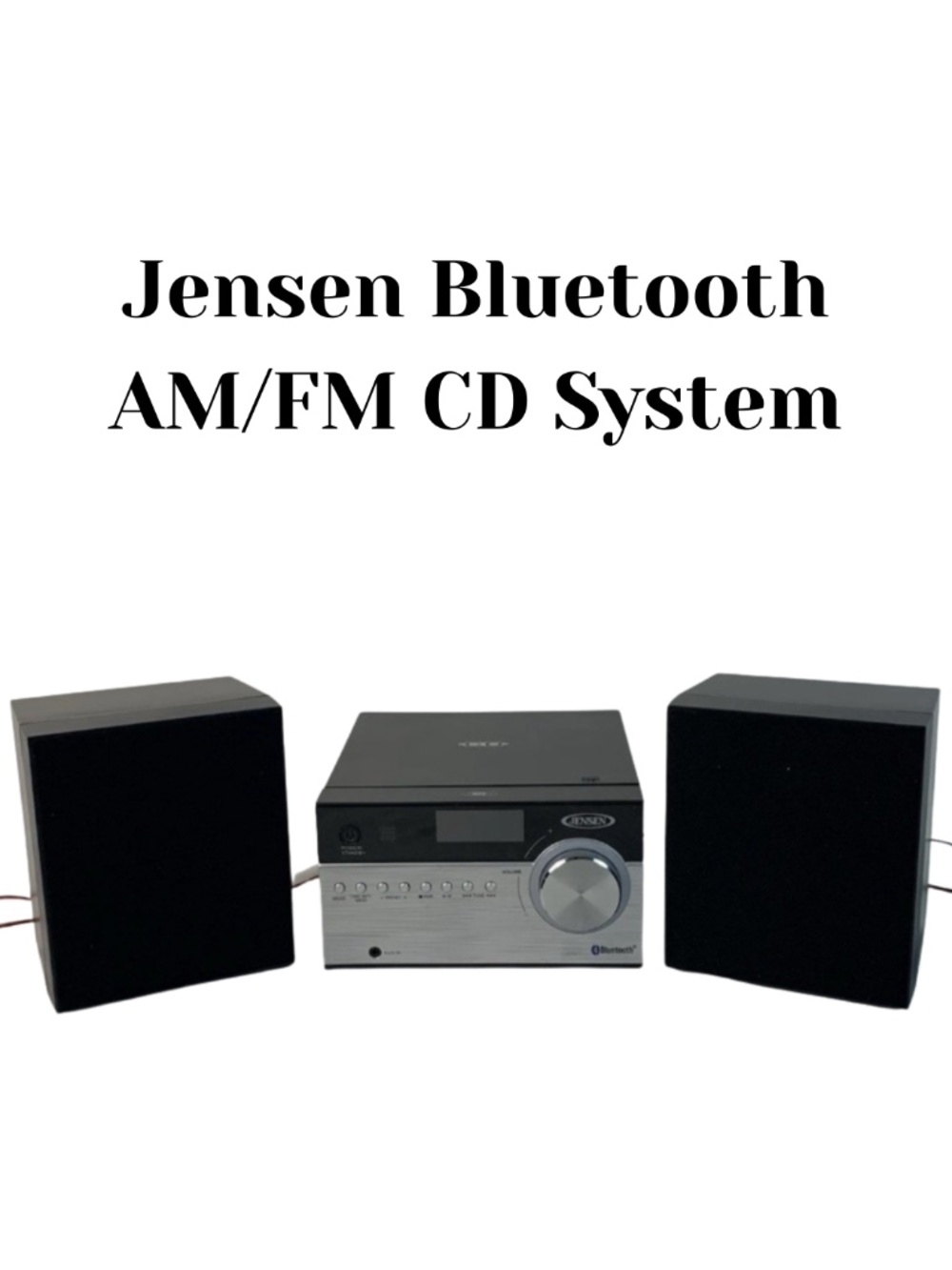 Jensen Black and Silver Bluetooth CD System With Speakers No Remote Tested/Works